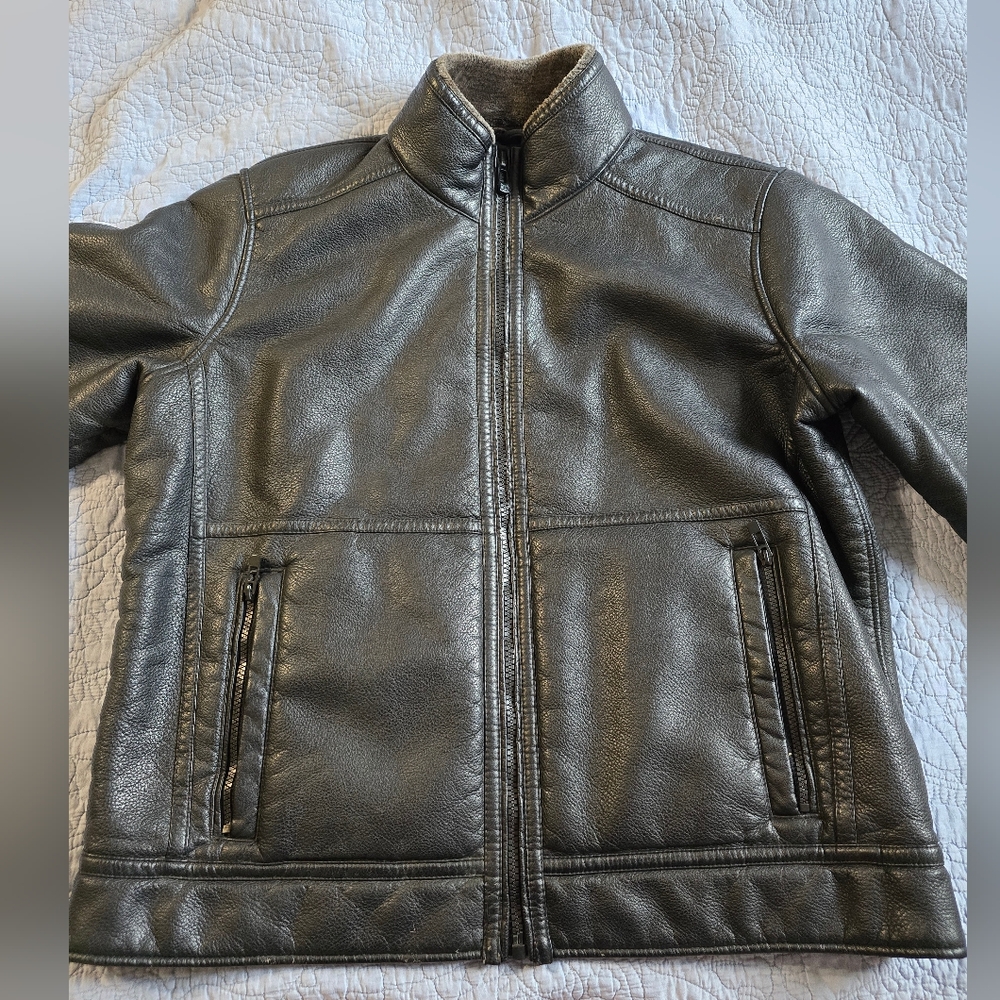 Calvin Klein Faux Brown Leather Jacket